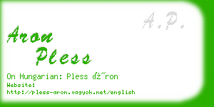 aron pless business card